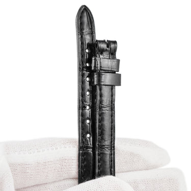カルティエ Cartier 純正 クロコバンド ブラック クロコダイル 腕時計パーツ 新品同様 ベルト 尾錠用 ストラップ 本革 替え 9.5ｍｍ ブラック 黒