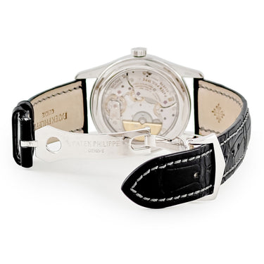 腕時計 パテックフィリップ PATEK PHILIPPE カラトラバ 6000G-001 自動巻き メンズ K18WG無垢 黒 ポインターデイト マイクロローター