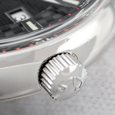 腕時計 クエルボ・イ・ソブリノス CUERVO Y SOBRINOS ヒストリアドール レーシング デイト 3195RC 自動巻き メンズ OH済 ブラック カーボン