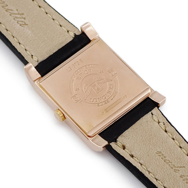 腕時計 ロンジン LONGINES 1926 L5.673.8 クオーツ メンズ レディース K18PG無垢 ブラック スクエア 角型 アラビア スモールセコンド