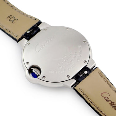 腕時計 カルティエ Cartier バロンブルー ドゥ カルティエ WSBB0030 自動巻き レディース シルバー 青針 ローマン ギョーシェ