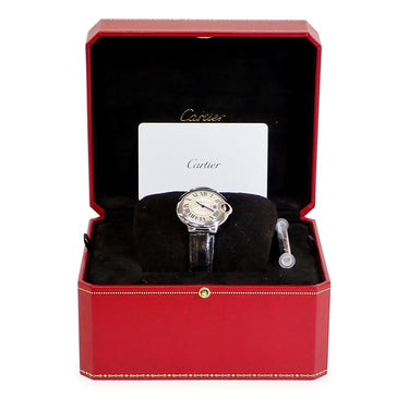 腕時計 カルティエ Cartier バロンブルー ドゥ カルティエ WSBB0030 自動巻き レディース シルバー 青針 ローマン ギョーシェ