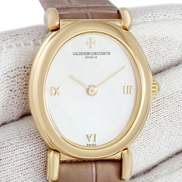 腕時計 ヴァシュロン・コンスタンタン VACHERON CONSTANTIN マゼラン 10040/000J-7878 手巻き レディース K18YG無垢 ホワイト シェル オーバル