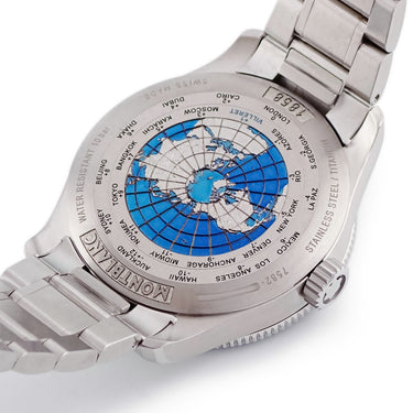 腕時計 モンブラン Montblanc 1858 GMT 129615 自動巻き メンズ 未使用 ブラック 黒 デイト アラビア バー デュアルタイム