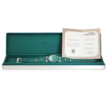 腕時計 ブルガリ BVLGARI アルミニウム クロノグラフ エメラルド 104076 BB40ATCH 自動巻き メンズ 新品同様 グリーン 緑 デイト 限定