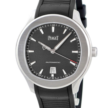 腕時計 ピアジェ PIAGET ポロ デイト G0A47014 自動巻き メンズ ブラック 黒 ギョーシェ ボーダーパターン クッション型文字盤