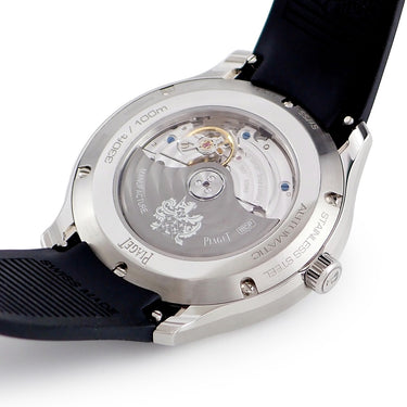 腕時計 ピアジェ PIAGET ポロ デイト G0A47014 自動巻き メンズ ブラック 黒 ギョーシェ ボーダーパターン クッション型文字盤