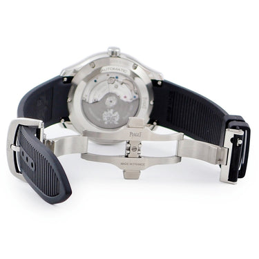 腕時計 ピアジェ PIAGET ポロ デイト G0A47014 自動巻き メンズ ブラック 黒 ギョーシェ ボーダーパターン クッション型文字盤