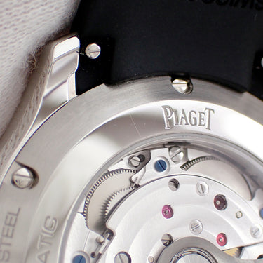 腕時計 ピアジェ PIAGET ポロ デイト G0A47014 自動巻き メンズ ブラック 黒 ギョーシェ ボーダーパターン クッション型文字盤