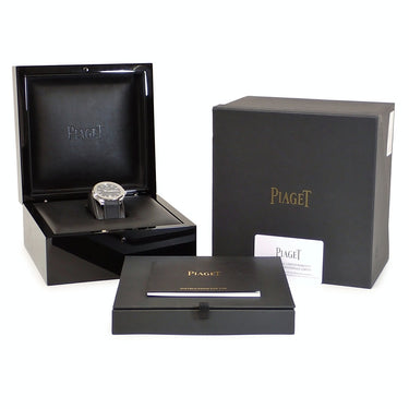 腕時計 ピアジェ PIAGET ポロ デイト G0A47014 自動巻き メンズ ブラック 黒 ギョーシェ ボーダーパターン クッション型文字盤
