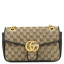グッチ GUCCI GGマーモント キルティングバッグ 443497 ベージュ GGキャンバス レザー ショルダーバッグ ゴールド金具 チェーンショルダー