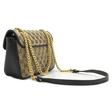 グッチ GUCCI GGマーモント キルティングバッグ 443497 ベージュ GGキャンバス レザー ショルダーバッグ ゴールド金具 チェーンショルダー