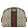 グッチ GUCCI GGショルダーバッグ 499621 ベージュ×エボニー GGスプリームキャンバス レザー ショルダーバッグ ゴールド金具 茶 シェリーライン