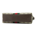 グッチ GUCCI GGショルダーバッグ 499621 ベージュ×エボニー GGスプリームキャンバス レザー ショルダーバッグ ゴールド金具 茶 シェリーライン