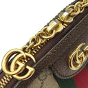 グッチ GUCCI GGショルダーバッグ 499621 ベージュ×エボニー GGスプリームキャンバス レザー ショルダーバッグ ゴールド金具 茶 シェリーライン