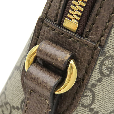 グッチ GUCCI GGショルダーバッグ 499621 ベージュ×エボニー GGスプリームキャンバス レザー ショルダーバッグ ゴールド金具 茶 シェリーライン
