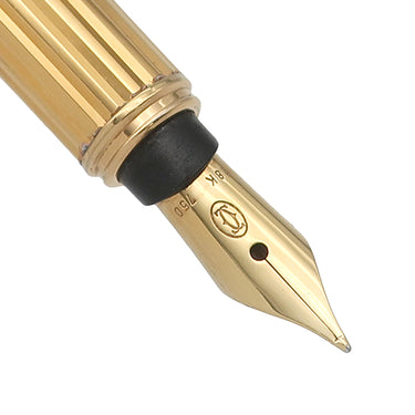 カルティエ Cartier マスト ドゥ カルティエ ゴールド GP K18YG(ペン先) 万年筆 トリニティ F字 カートリッジなし 18Kペン先