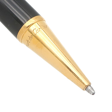 カルティエ Cartier トリニティ ブラック×ゴールド GP レジン ボールペン インク切れ ツイスト式
