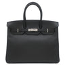 エルメス HERMES バーキン35 ブラック ヴァッシュリエジェ ハンドバッグ シルバー金具 黒