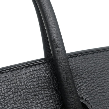 エルメス HERMES バーキン35 ブラック ヴァッシュリエジェ ハンドバッグ シルバー金具 黒