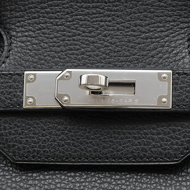 エルメス HERMES バーキン35 ブラック ヴァッシュリエジェ ハンドバッグ シルバー金具 黒