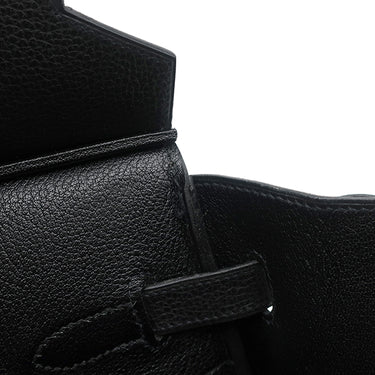 エルメス HERMES バーキン35 ブラック ヴァッシュリエジェ ハンドバッグ シルバー金具 黒