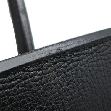 エルメス HERMES バーキン35 ブラック ヴァッシュリエジェ ハンドバッグ シルバー金具 黒