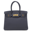 エルメス HERMES バーキン30 ブルーニュイ トゴ ハンドバッグ ゴールド金具 紺