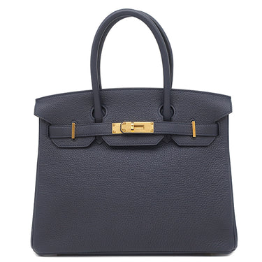 エルメス HERMES バーキン30 ブルーニュイ トゴ ハンドバッグ ゴールド金具 紺