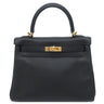 エルメス HERMES ケリー25 内縫い ブラック ヴォースイフト 2WAYバッグ ゴールド金具 黒