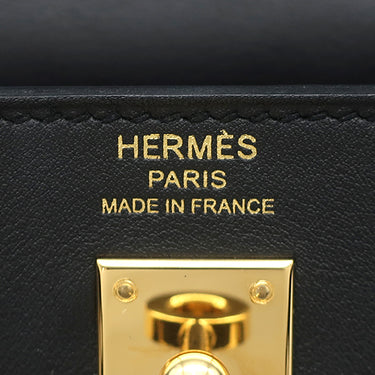 エルメス HERMES ケリー25 内縫い ブラック ヴォースイフト 2WAYバッグ ゴールド金具 黒
