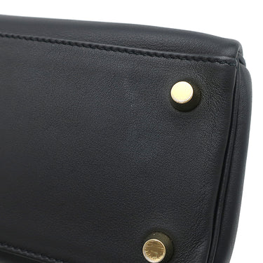 エルメス HERMES ケリー25 内縫い ブラック ヴォースイフト 2WAYバッグ ゴールド金具 黒