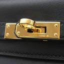 エルメス HERMES ケリー25 内縫い ブラック ヴォースイフト 2WAYバッグ ゴールド金具 黒