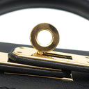 エルメス HERMES ケリー25 内縫い ブラック ヴォースイフト 2WAYバッグ ゴールド金具 黒