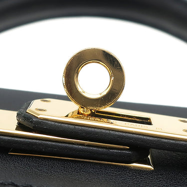 エルメス HERMES ケリー25 内縫い ブラック ヴォースイフト 2WAYバッグ ゴールド金具 黒