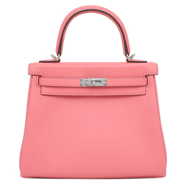 エルメス HERMES ケリー25 内縫い ローズエテ ヴォースイフト 2WAYバッグ シルバー金具 ハンドバッグ ショルダー