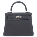 エルメス HERMES ケリー25 内縫い キャバン トゴ 2WAYバッグ シルバー金具 紺 2024年製