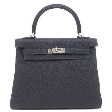 エルメス HERMES ケリー25 内縫い キャバン トゴ 2WAYバッグ シルバー金具 紺 2024年製