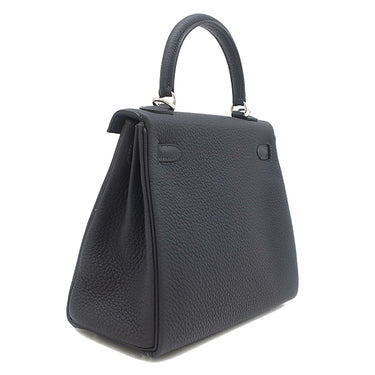 エルメス HERMES ケリー25 内縫い キャバン トゴ 2WAYバッグ シルバー金具 紺 2024年製