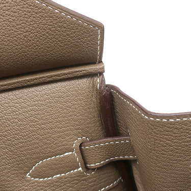 エルメス HERMES バーキン35 エトゥープ トゴ ハンドバッグ シルバー金具 グレージュ