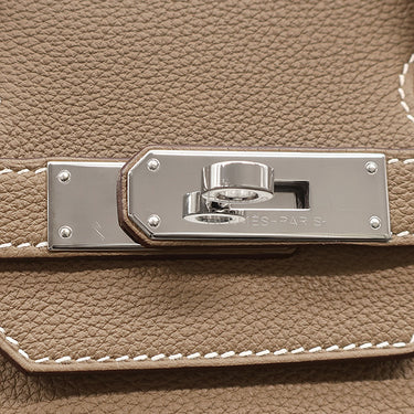 エルメス HERMES バーキン35 エトゥープ トゴ ハンドバッグ シルバー金具 グレージュ