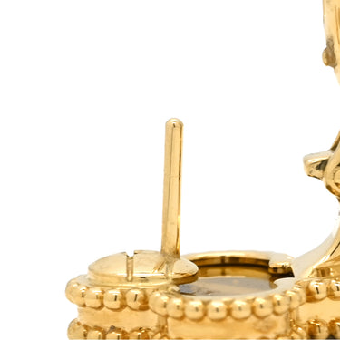 ヴァンクリーフアーペル Van Cleef & Arpels マジックアルハンブラ 2モチーフ VCARN5JR00 レッド×ブラウン×イエローゴールド K18YG カーネリアン タイガーズアイ ピアス 18K YG カーネリアン タイガーズアイ
