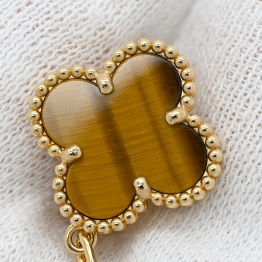 ヴァンクリーフアーペル Van Cleef & Arpels マジックアルハンブラ 2モチーフ VCARN5JR00 レッド×ブラウン×イエローゴールド K18YG カーネリアン タイガーズアイ ピアス 18K YG カーネリアン タイガーズアイ