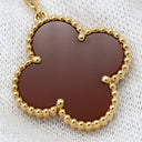 ヴァンクリーフアーペル Van Cleef & Arpels マジックアルハンブラ 2モチーフ VCARN5JR00 レッド×ブラウン×イエローゴールド K18YG カーネリアン タイガーズアイ ピアス 18K YG カーネリアン タイガーズアイ