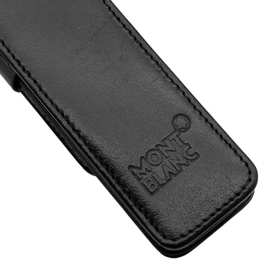 モンブラン Montblanc マイスターシュテュック 1本用 ペンポーチ ブラック レザー ペンケース シルバー金具 ホワイトスター ペン入れ 1本 1本差し