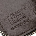 モンブラン Montblanc ジップ式ペンポーチ 1本用 ダークブラウン レザー ペンケース シルバー金具 茶 ジップタイプ ホワイトスター クロコ型押し