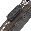 モンブラン Montblanc ジップ式ペンポーチ 1本用 ダークブラウン レザー ペンケース シルバー金具 茶 ジップタイプ ホワイトスター クロコ型押し