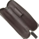 モンブラン Montblanc ジップ式ペンポーチ 1本用 ダークブラウン レザー ペンケース シルバー金具 茶 ジップタイプ ホワイトスター クロコ型押し