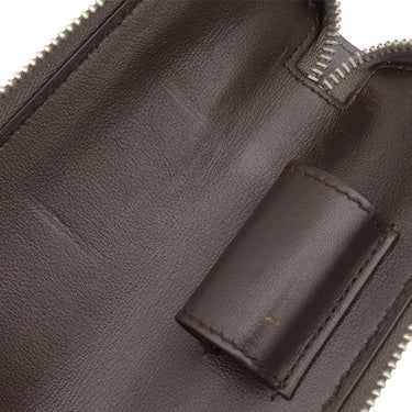 モンブラン Montblanc ジップ式ペンポーチ 1本用 ダークブラウン レザー ペンケース シルバー金具 茶 ジップタイプ ホワイトスター クロコ型押し