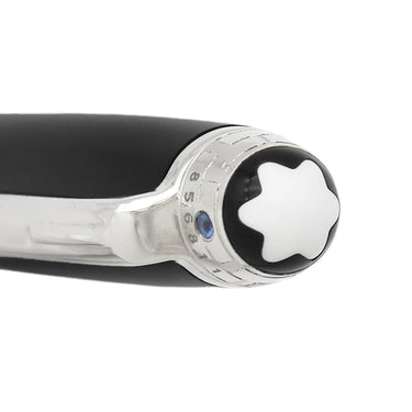 モンブラン Montblanc マイスターシュテック シグネチャーフォーグッド クラシック ブラック×シルバー GP プレシャスレジン サファイア ボールペン ユニセフ サファイア 筆記確認済み